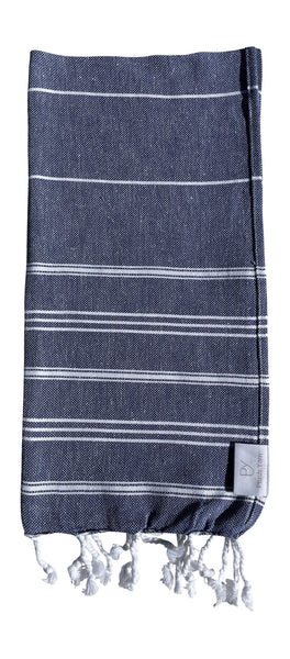 Plush Yarn Turkish Made Hand Towel, 100% Authentic Premium Turkish Cotton 60cm x 90cm (Navy)