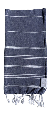 Plush Yarn Turkish Made Hand Towel, 100% Authentic Premium Turkish Cotton 60cm x 90cm (Navy)