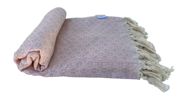 The Grandeur Turkish Throw - French Textured Pattern Design (Pink)