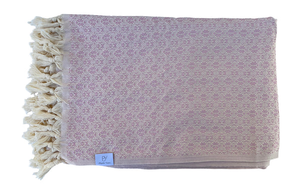 The Grandeur Turkish Throw - French Textured Pattern Design (Pink)