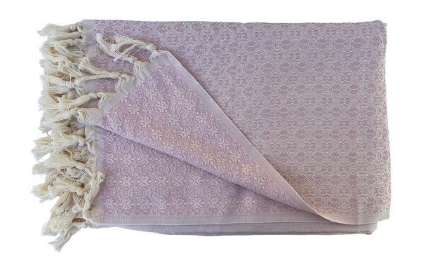 The Grandeur Turkish Throw - French Textured Pattern Design (Pink)