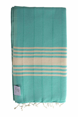 Plush Yarn Regal Peshtemal Turkish Made Bath / Beach Towel, 100% Authentic Premium Turkish Cotton 100cm x 175cm (Mint)