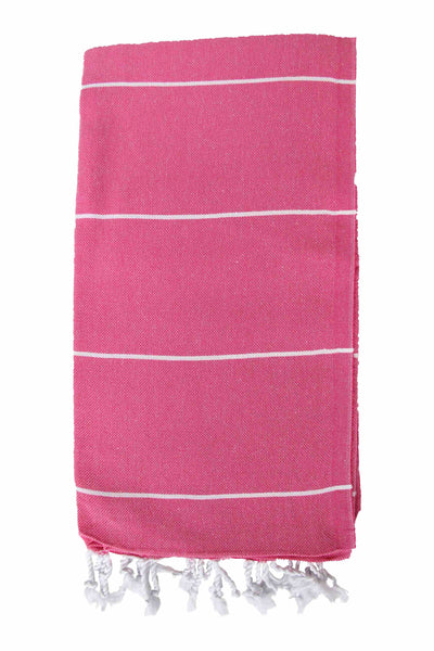 Plush Yarn Royale Peshtemal Turkish Made Bath / Beach Towel, 100% Authentic Premium Turkish Cotton 100cm x 180cm (Pink)