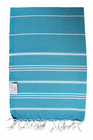 Plush Yarn Baby Toddler Peshtemal Turkish Made Bath / Beach Towel, 100% Authentic Premium Turkish Cotton 60cm x 90cm (Turquoise)