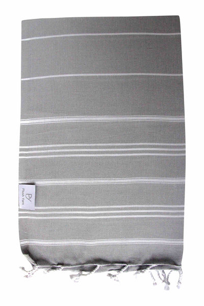 Plush Yarn Turkish Made Hand Towel, 100% Authentic Premium Turkish Cotton 60cm x 90cm (Grey)