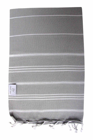 Plush Yarn Turkish Made Hand Towel, 100% Authentic Premium Turkish Cotton 60cm x 90cm (Grey)