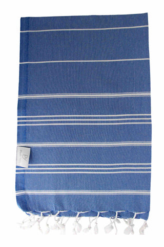 Plush Yarn Turkish Made Hand Towel, 100% Authentic Premium Turkish Cotton 60cm x 90cm (Royal Blue)