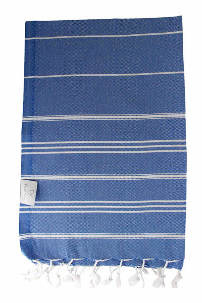 Plush Yarn Baby Toddler Peshtemal Turkish Made Bath / Beach Towel, 100% Authentic Premium Turkish Cotton 60cm x 90cm (Royal Blue)