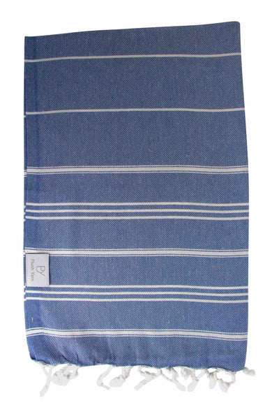 Plush Yarn Baby Toddler Peshtemal Turkish Made Bath / Beach Towel, 100% Authentic Premium Turkish Cotton 60cm x 90cm (Denim)